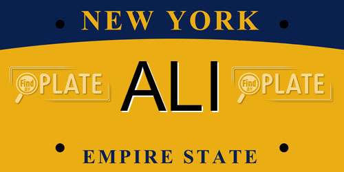 ALI New York License Plate