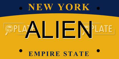 ALIEN New York License Plate