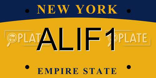 ALIF1 New York License Plate