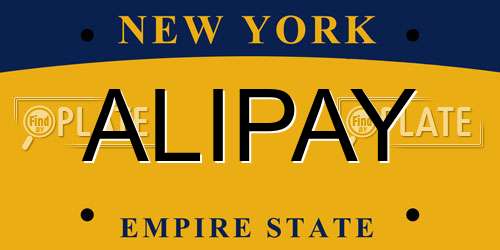 ALIPAY New York License Plate