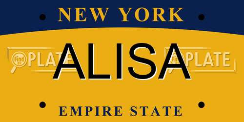 ALISA New York License Plate