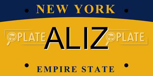 ALIZ New York License Plate