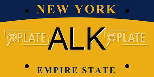 ALK New York License Plate