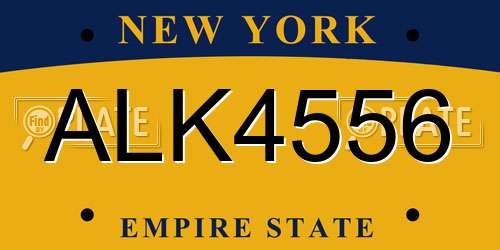 ALK4556 New York License Plate