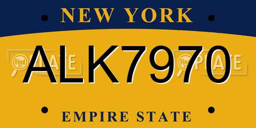 ALK7970 New York License Plate