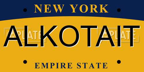 ALKOTAIT New York License Plate