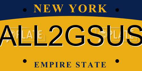 ALL2GSUS New York License Plate