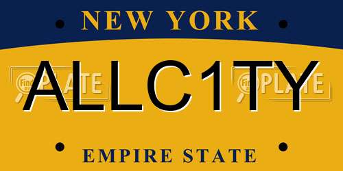ALLC1TY New York License Plate