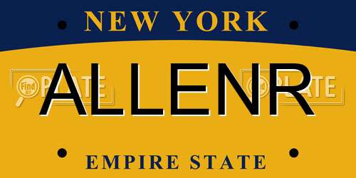 ALLENR New York License Plate