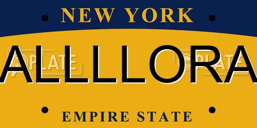 ALLLLORA New York License Plate