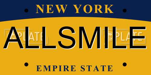 ALLSMILE New York License Plate