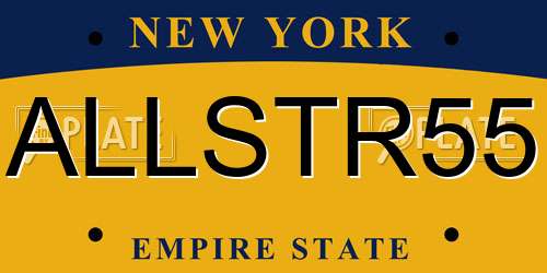 ALLSTR55 New York License Plate