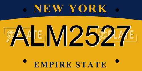 ALM2527 New York License Plate