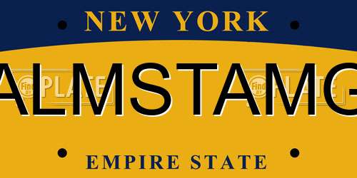 ALMSTAMG New York License Plate