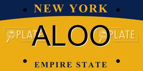 ALOO New York License Plate
