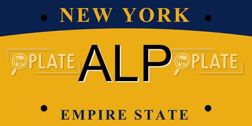 ALP New York License Plate