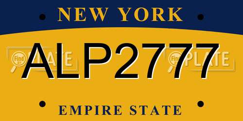 ALP2777 New York License Plate