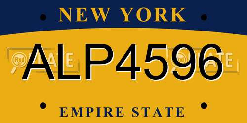 ALP4596 New York License Plate