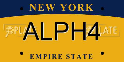 ALPH4 New York License Plate
