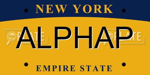 ALPHAP New York License Plate