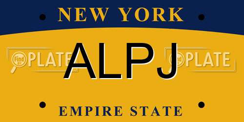 ALPJ New York License Plate