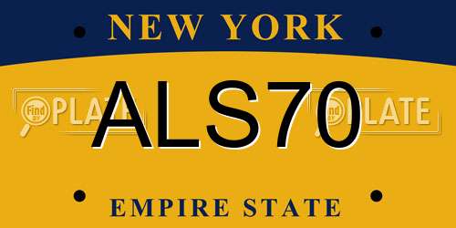 ALS70 New York License Plate