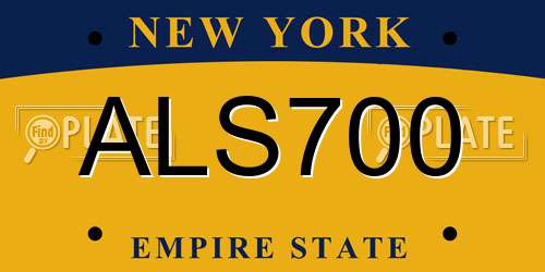 ALS700 New York License Plate