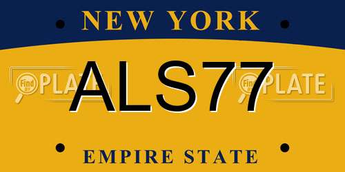 ALS77 New York License Plate