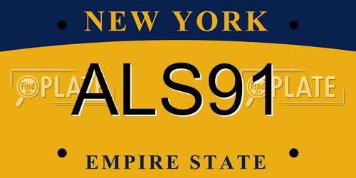 ALS91 New York License Plate
