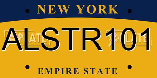 ALSTR101 New York License Plate
