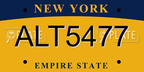 ALT5477 New York License Plate
