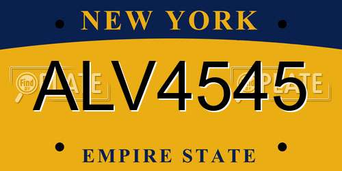 ALV4545 New York License Plate