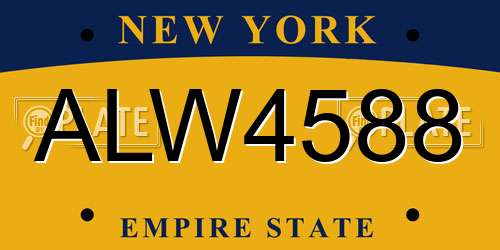 ALW4588 New York License Plate