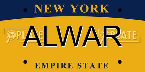 ALWAR New York License Plate