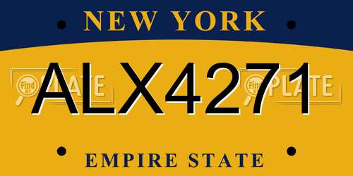 ALX4271 New York License Plate
