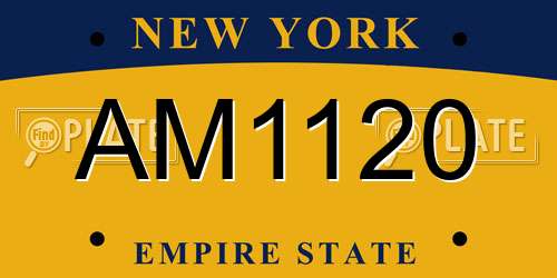 AM1120 New York License Plate