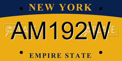 AM192W New York License Plate