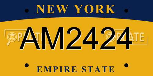 AM2424 New York License Plate