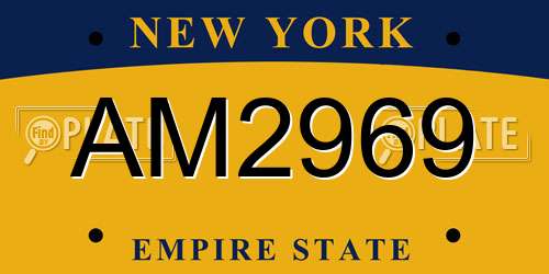 AM2969 New York License Plate