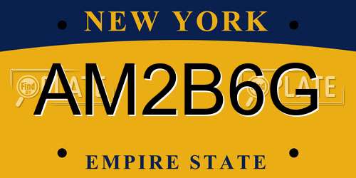 AM2B6G New York License Plate