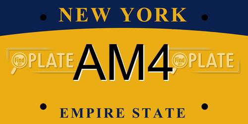 AM4 New York License Plate