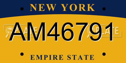 AM46791 New York License Plate