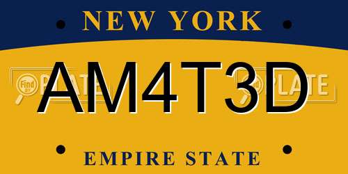 AM4T3D New York License Plate
