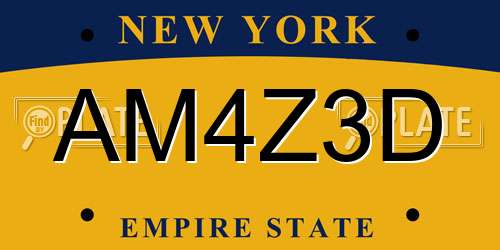 AM4Z3D New York License Plate