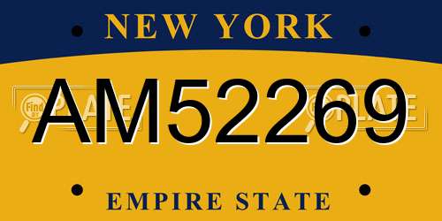 AM52269 New York License Plate