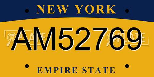 AM52769 New York License Plate