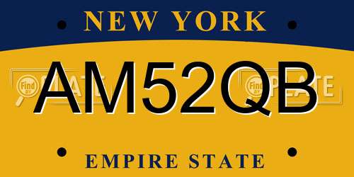 AM52QB New York License Plate