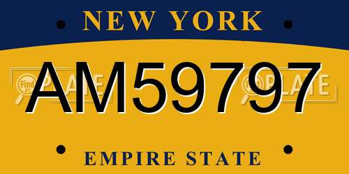AM59797 New York License Plate