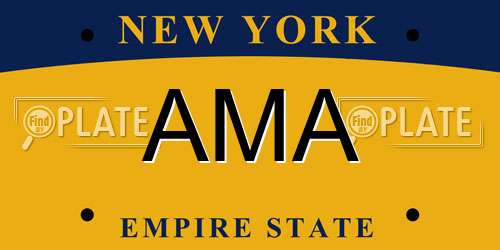 AMA New York License Plate