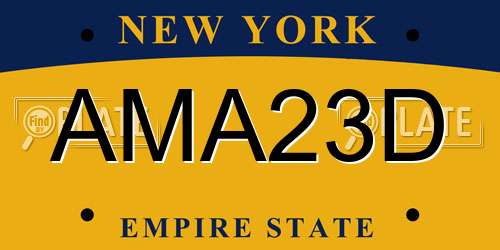 AMA23D New York License Plate